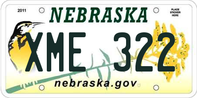 NE license plate XME322