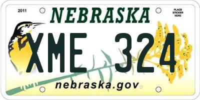 NE license plate XME324