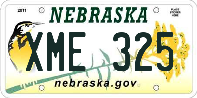 NE license plate XME325