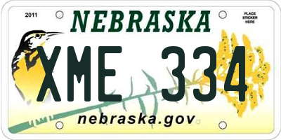 NE license plate XME334