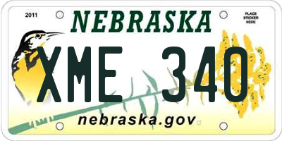 NE license plate XME340