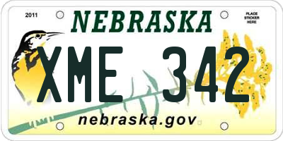 NE license plate XME342