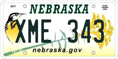 NE license plate XME343
