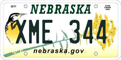 NE license plate XME344