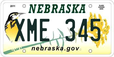 NE license plate XME345