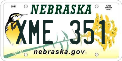 NE license plate XME351