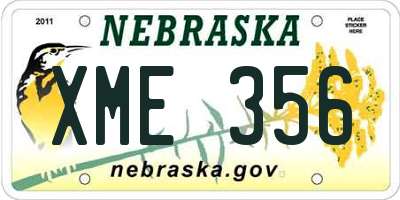 NE license plate XME356