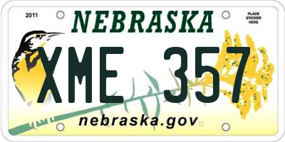 NE license plate XME357