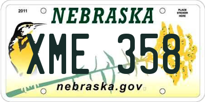 NE license plate XME358