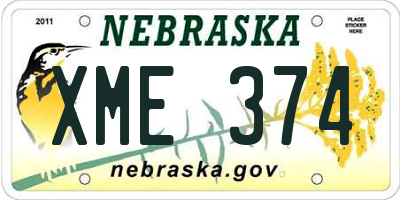 NE license plate XME374