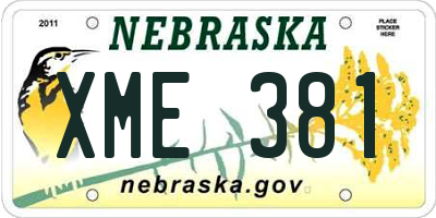 NE license plate XME381