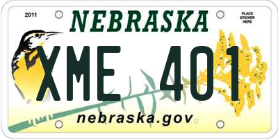 NE license plate XME401