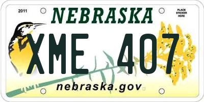 NE license plate XME407