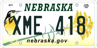 NE license plate XME418