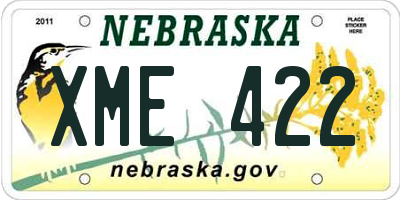 NE license plate XME422