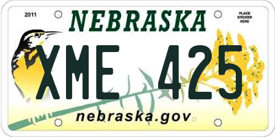 NE license plate XME425