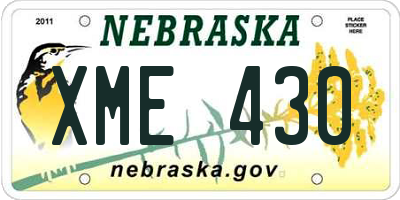 NE license plate XME430