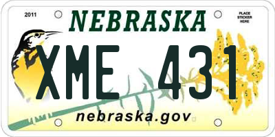 NE license plate XME431