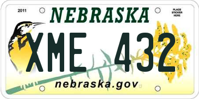 NE license plate XME432