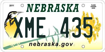 NE license plate XME435