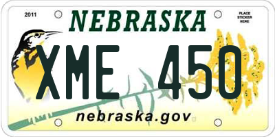 NE license plate XME450