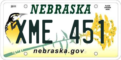 NE license plate XME451