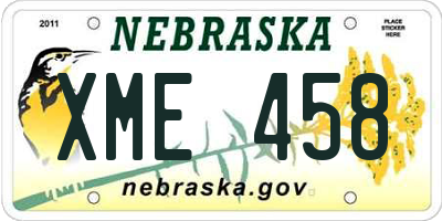 NE license plate XME458