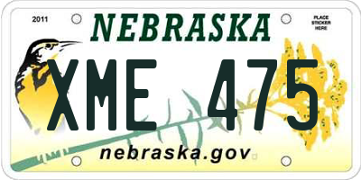 NE license plate XME475
