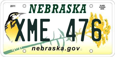 NE license plate XME476
