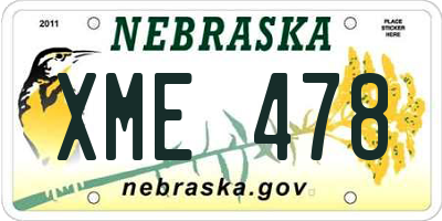 NE license plate XME478