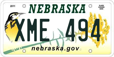 NE license plate XME494