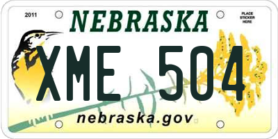 NE license plate XME504