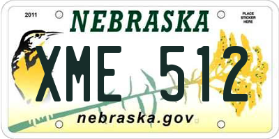 NE license plate XME512