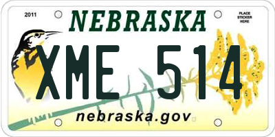 NE license plate XME514