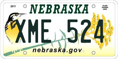 NE license plate XME524