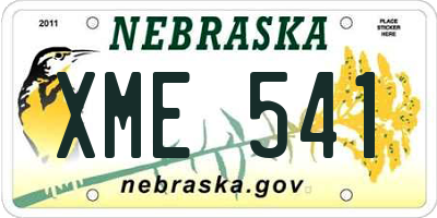 NE license plate XME541