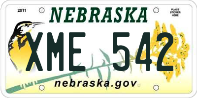 NE license plate XME542