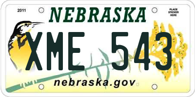 NE license plate XME543