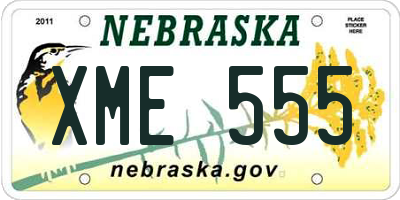 NE license plate XME555