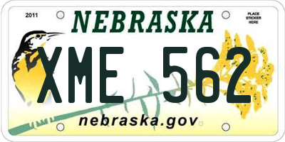 NE license plate XME562