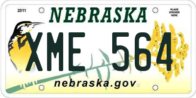 NE license plate XME564