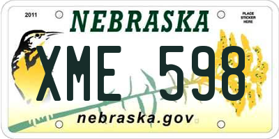 NE license plate XME598