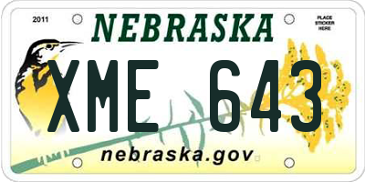 NE license plate XME643