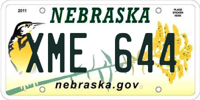 NE license plate XME644