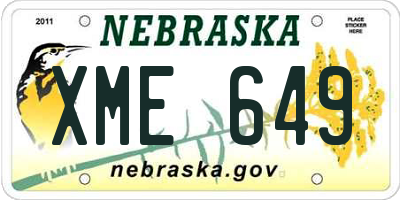 NE license plate XME649