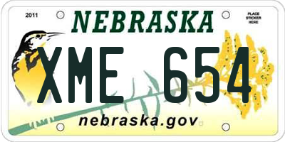 NE license plate XME654