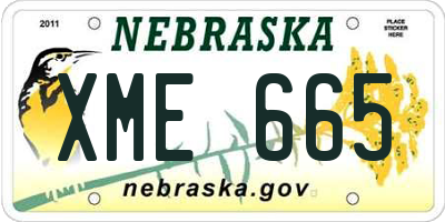 NE license plate XME665