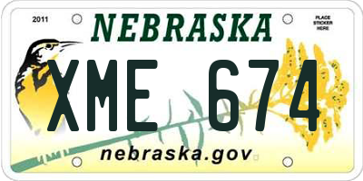 NE license plate XME674