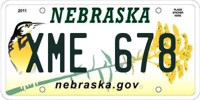 NE license plate XME678
