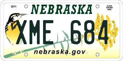 NE license plate XME684